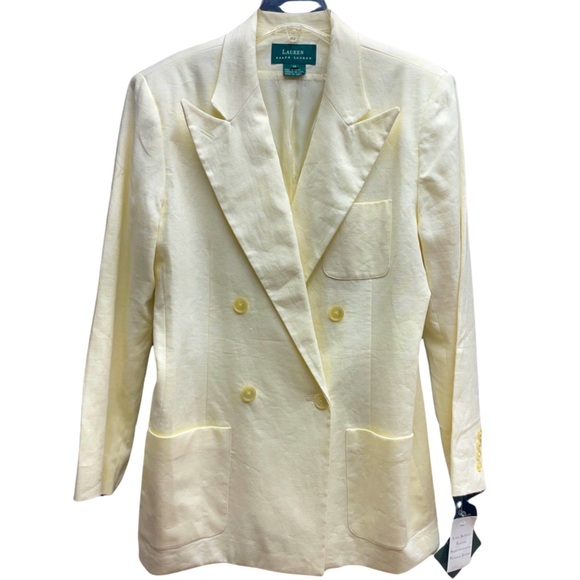 Lauren Ralph Lauren Jackets & Blazers - NWT Lauren Ralph Lauren Greenwich Ecru Linen Double Breasted Blazer Jacket Sz 14